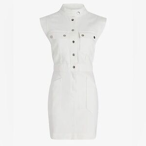 Denim Button Front Utility Mini Dress.  Size Medium